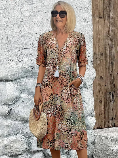 Damen A-Linie Sommerkleid | Midi