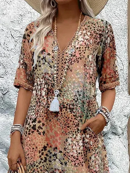 Damen A-Linie Sommerkleid | Midi