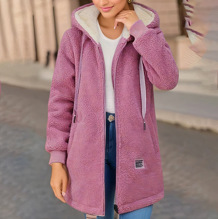 Damen Gemütlich Teddy Jacke | Mittellang
