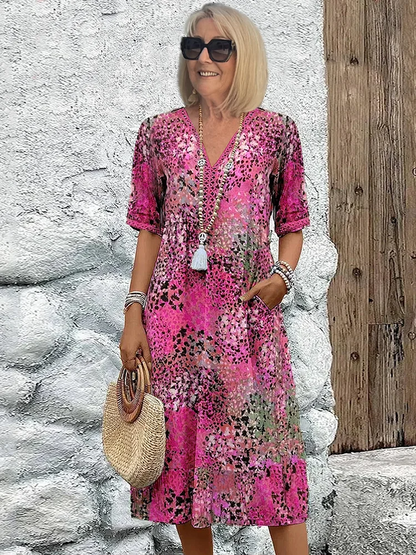 Damen A-Linie Sommerkleid | Midi