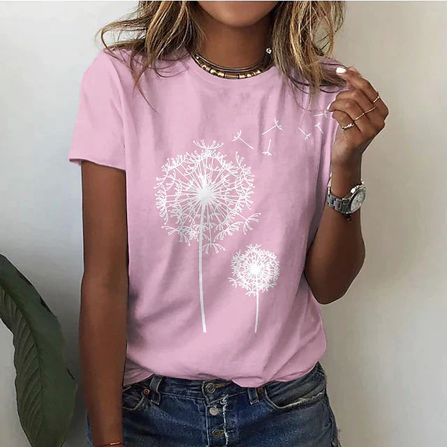 Kurzarm-Sommer-T-Shirt für Damen | Lässig