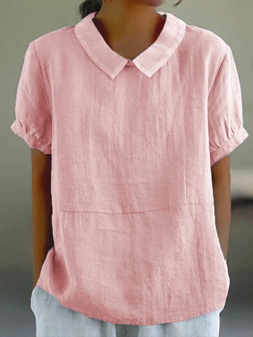 Damen Kurzarm Freizeitbluse | Lockere Passform