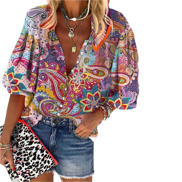 Mehrfarbiges Sommershirt für Damen | Stilvoll