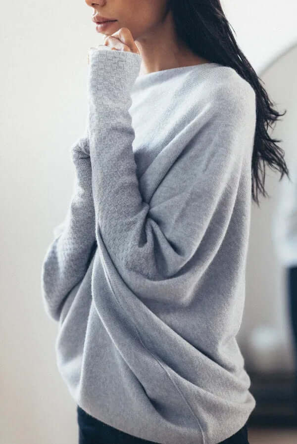 Damen Asymmetrisch Pullover | Langärmeliger