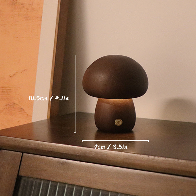 WoodGlow LED-Lampe im Pilzdesign – Bringt Wärme und Stil in jeden Raum.