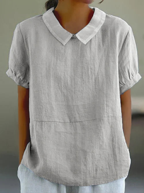 Damen Kurzarm Freizeitbluse | Lockere Passform
