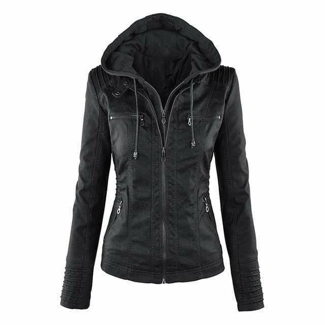 Damen Taillierte Kapuzenjacke mit Reißverschluss | Langarm