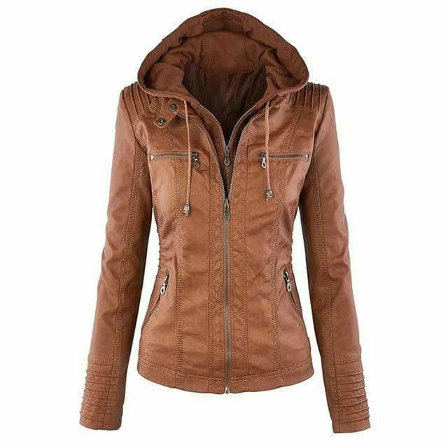 Damen Taillierte Kapuzenjacke mit Reißverschluss | Langarm