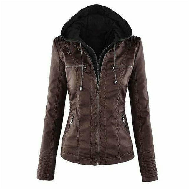 Damen Taillierte Kapuzenjacke mit Reißverschluss | Langarm