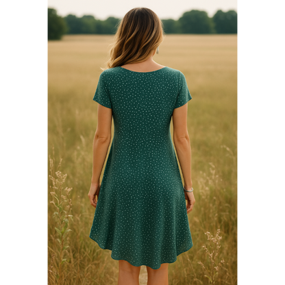 Kurzärmliges A-Linien-Kleid für Damen | Mini