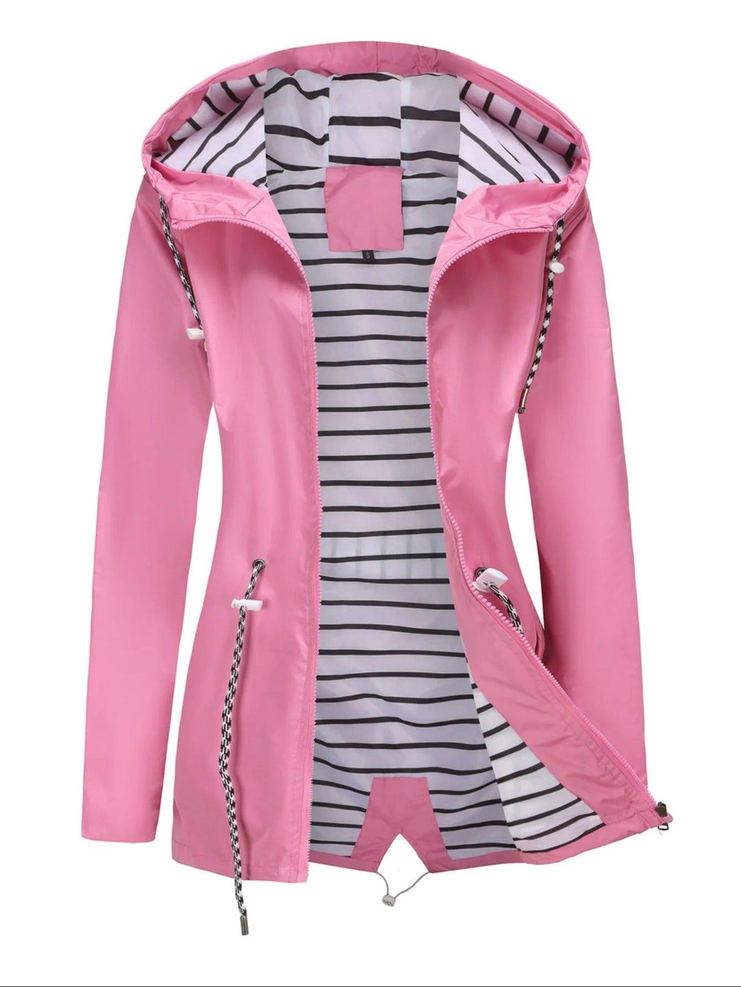 Damen Regen Jacke | Gestreiftes Innenfutter