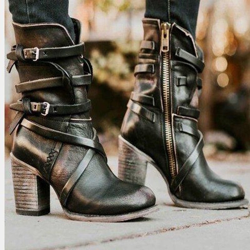 Wadenlang Winterstiefel Damen | Schnallen