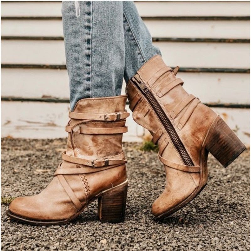 Wadenlang Winterstiefel Damen | Schnallen
