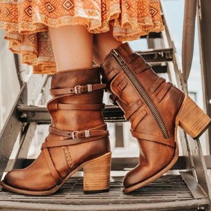 Wadenlang Winterstiefel Damen | Schnallen