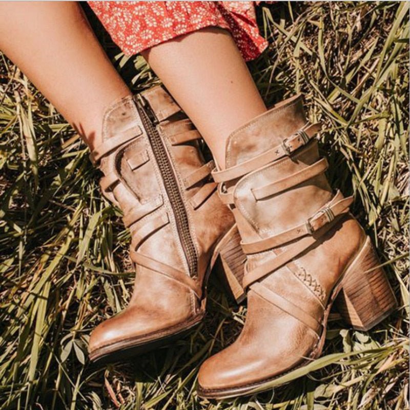 Wadenlang Winterstiefel Damen | Schnallen