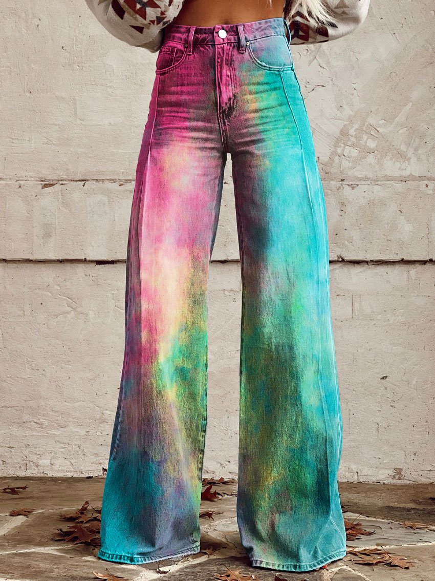 Klassische Denim-Schlaghose in schlichter Ausführung, ideal für einen minimalistischen Look.
