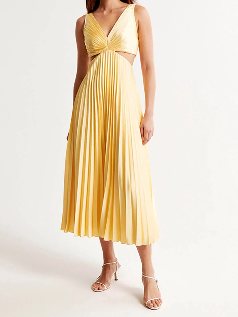 Elegantes Abendkleid Mit Plissee Für Damen | Midi