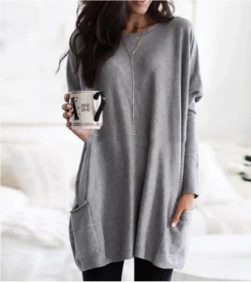 Damen Übergroßes Langarmshirt Pullover | Winter