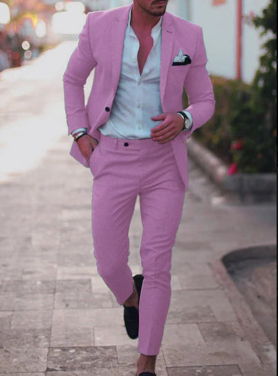 Herren Lässig Schlanke Passform Hochzeit Gast Anzug Set | Sommer
