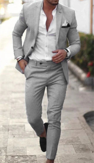 Herren Lässig Schlanke Passform Hochzeit Gast Anzug Set | Sommer