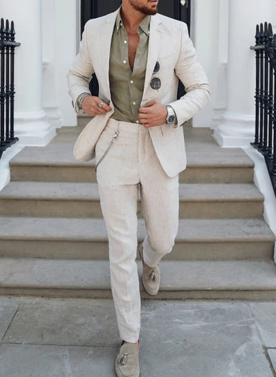 Herren Lässig Schlanke Passform Hochzeit Gast Anzug Set | Sommer
