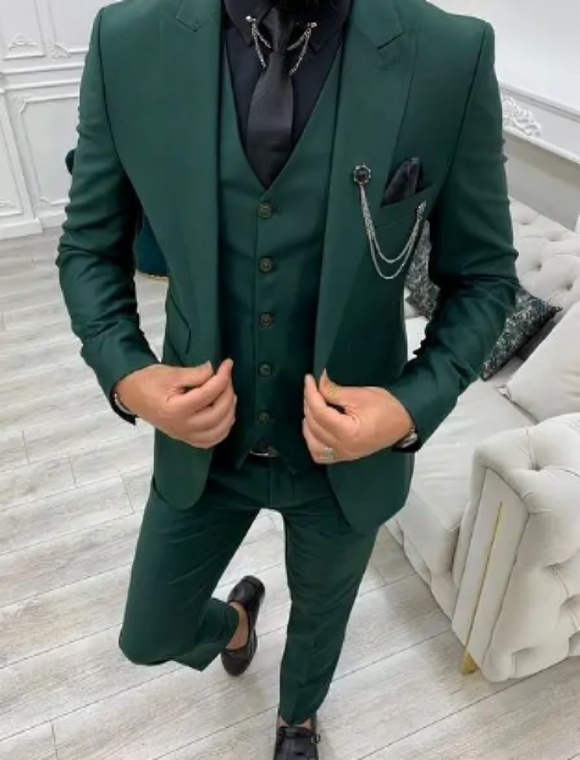 Herren Moderne Schlanke Passform Hochzeit Gast Anzug Set | 3 Stück