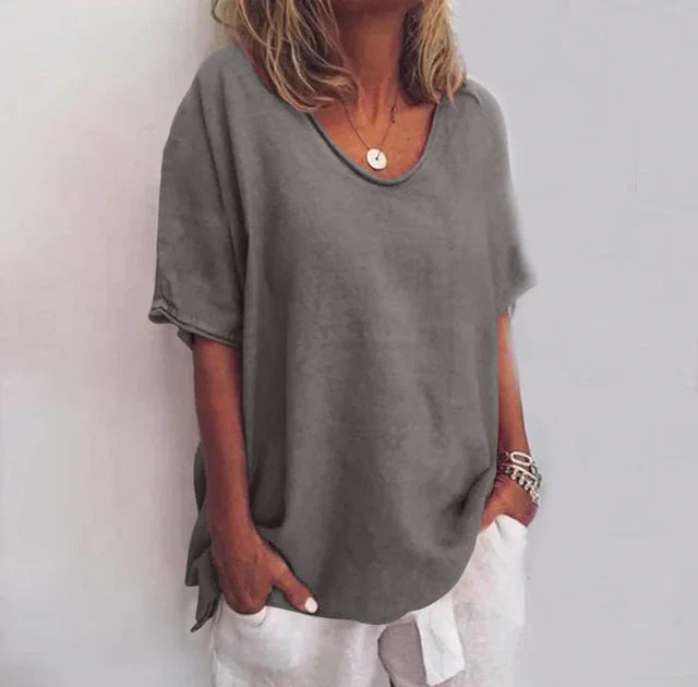 Locker Sitzende Sommerbluse Für Damen | Kurzarm