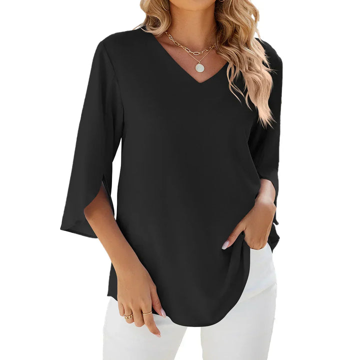 Damen Elegante V-Ausschnitt Bluse | Lässig