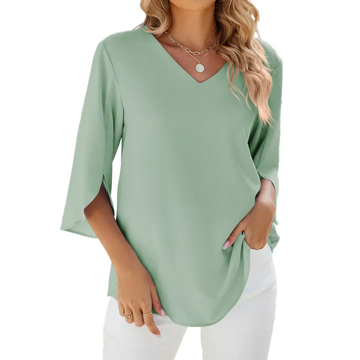 Damen Elegante V-Ausschnitt Bluse | Lässig