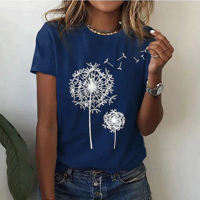 Kurzarm-Sommer-T-Shirt für Damen | Lässig