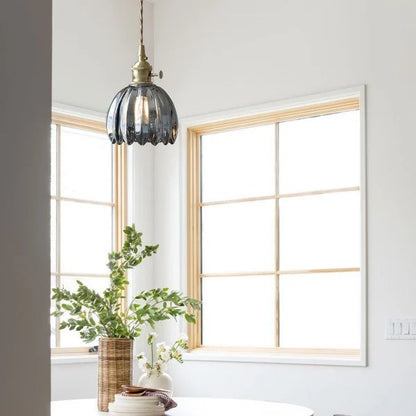 LuxeLights - Retro-Pendelleuchte mit japanischem Blumenmuster