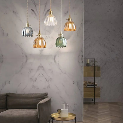 LuxeLights - Retro-Pendelleuchte mit japanischem Blumenmuster