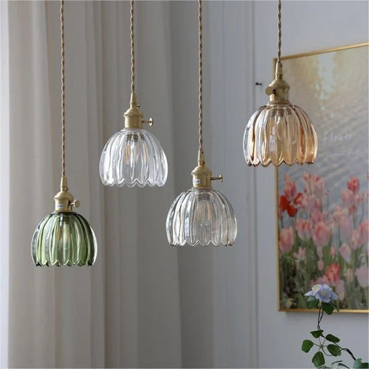 LuxeLights - Retro-Pendelleuchte mit japanischem Blumenmuster