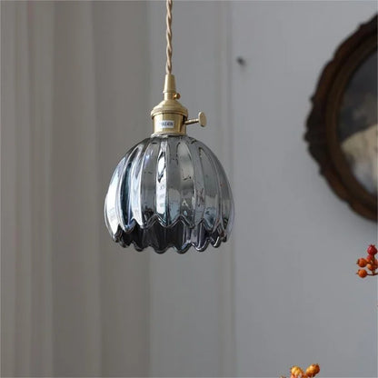 LuxeLights - Retro-Pendelleuchte mit japanischem Blumenmuster
