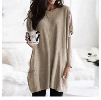 Damen Übergroßes Langarmshirt Pullover | Winter
