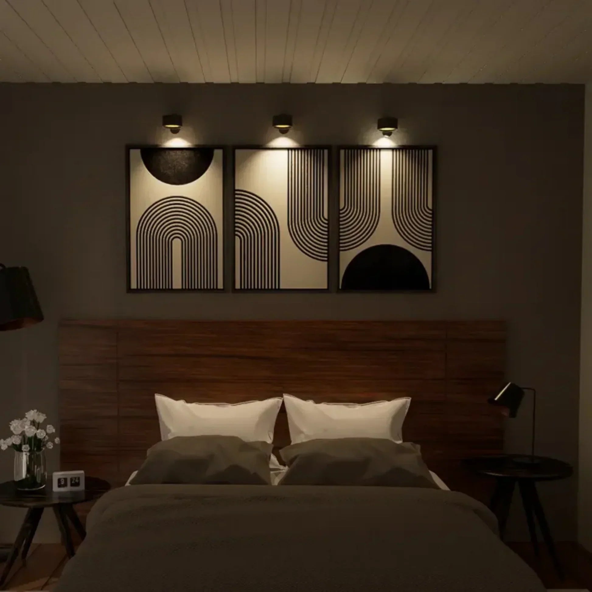 Schlichte LED-Wandlampe von SimpleGlow ideal für zeitgenössische Wohnräume.