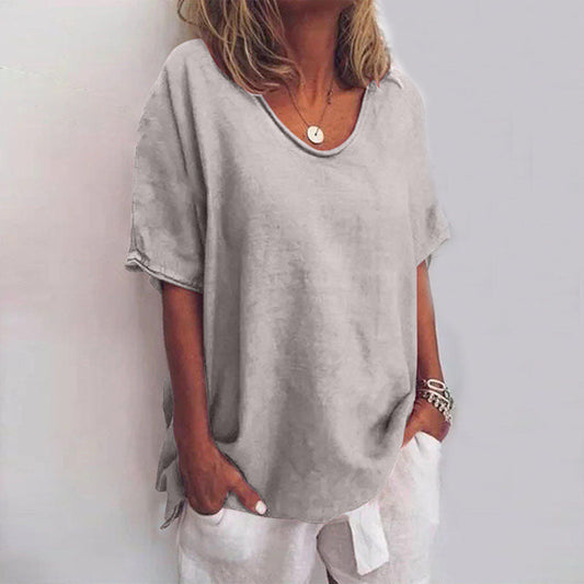 Locker Sitzende Sommerbluse Für Damen | Kurzarm