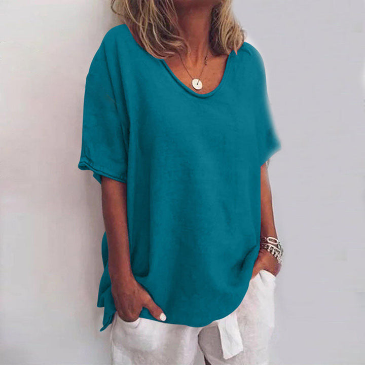Damen Rundhalsbluse | Lockere Passform