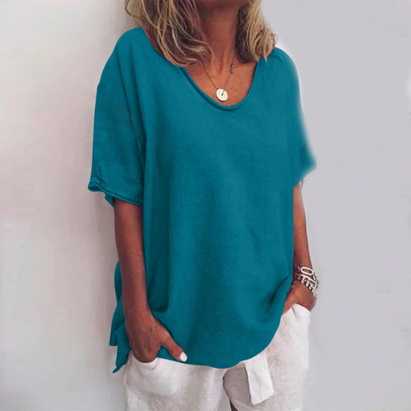 Locker Sitzende Sommerbluse Für Damen | Kurzarm