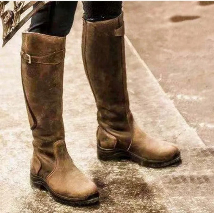 Kniehoch Winterstiefel Damen | Schnallenriemen