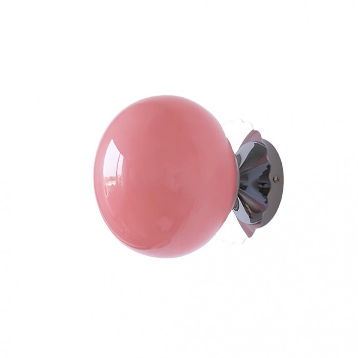 Sanft leuchtende Kugellampe mit stilvoller Halterung, ideal für Schlafzimmer.