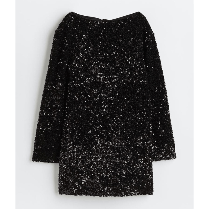 Damen Lockere Passform Paillettenkleid | Mini
