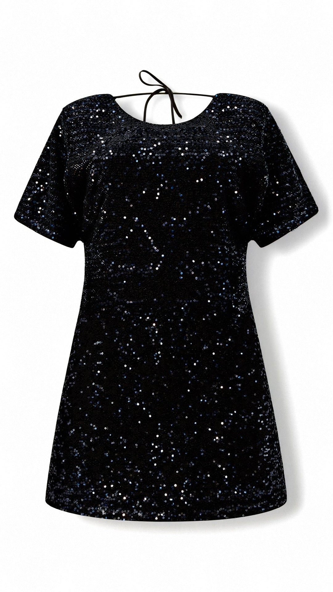 Damen Shift Paillettenkleid | Mini