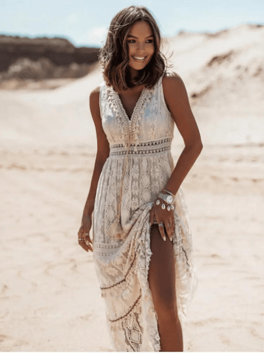 Boho Spitzenkleid Für Damen | Maxi