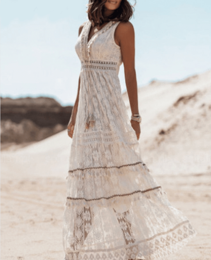 Boho Spitzenkleid Für Damen | Maxi