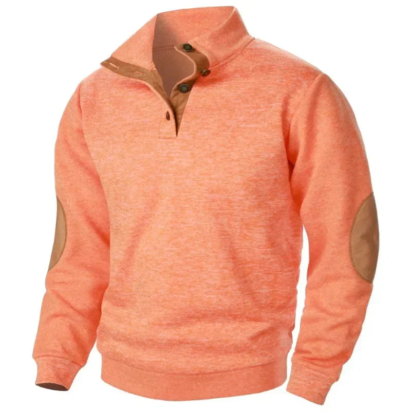 Herren Pullover Mit Knopfverschluss | Ellbogenpatches