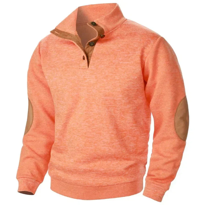Herren Pullover Mit Knopfverschluss | Ellbogenpatches