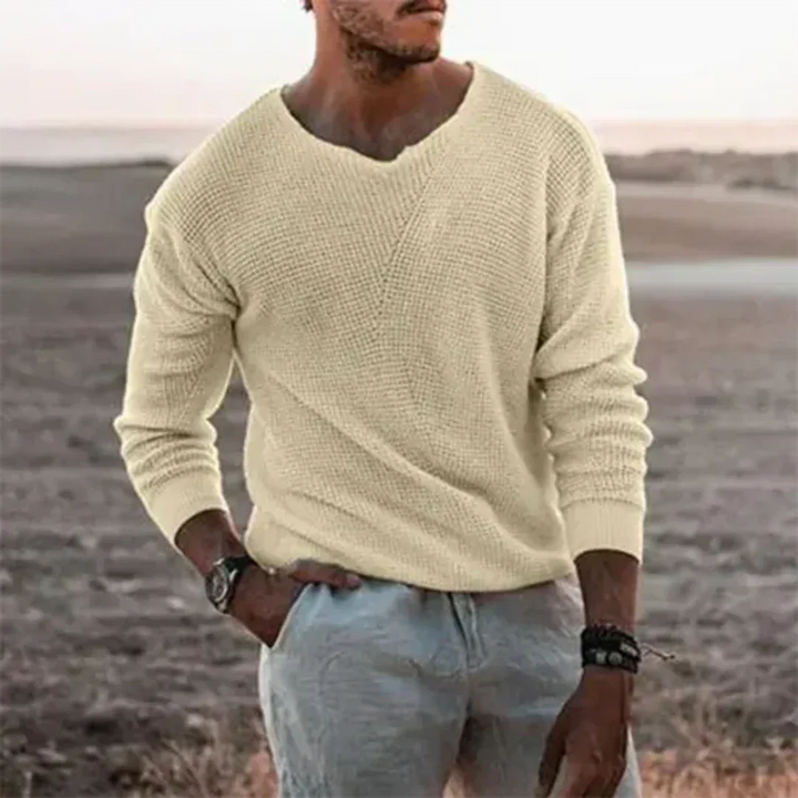 Herren Lässig Strick Pullover | Rundhalsausschnitt
