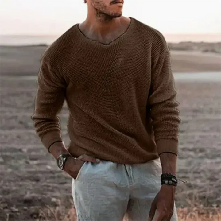 Herren Lässig Strick Pullover | Rundhalsausschnitt