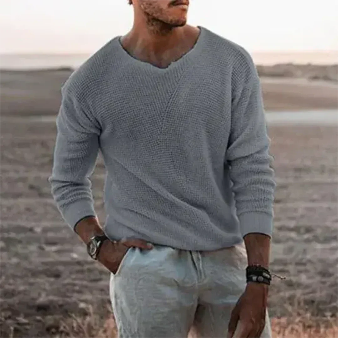 Herren Lässig Strick Pullover | Rundhalsausschnitt